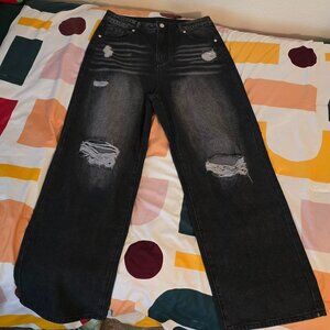 Wide Leg Ripped Jeans